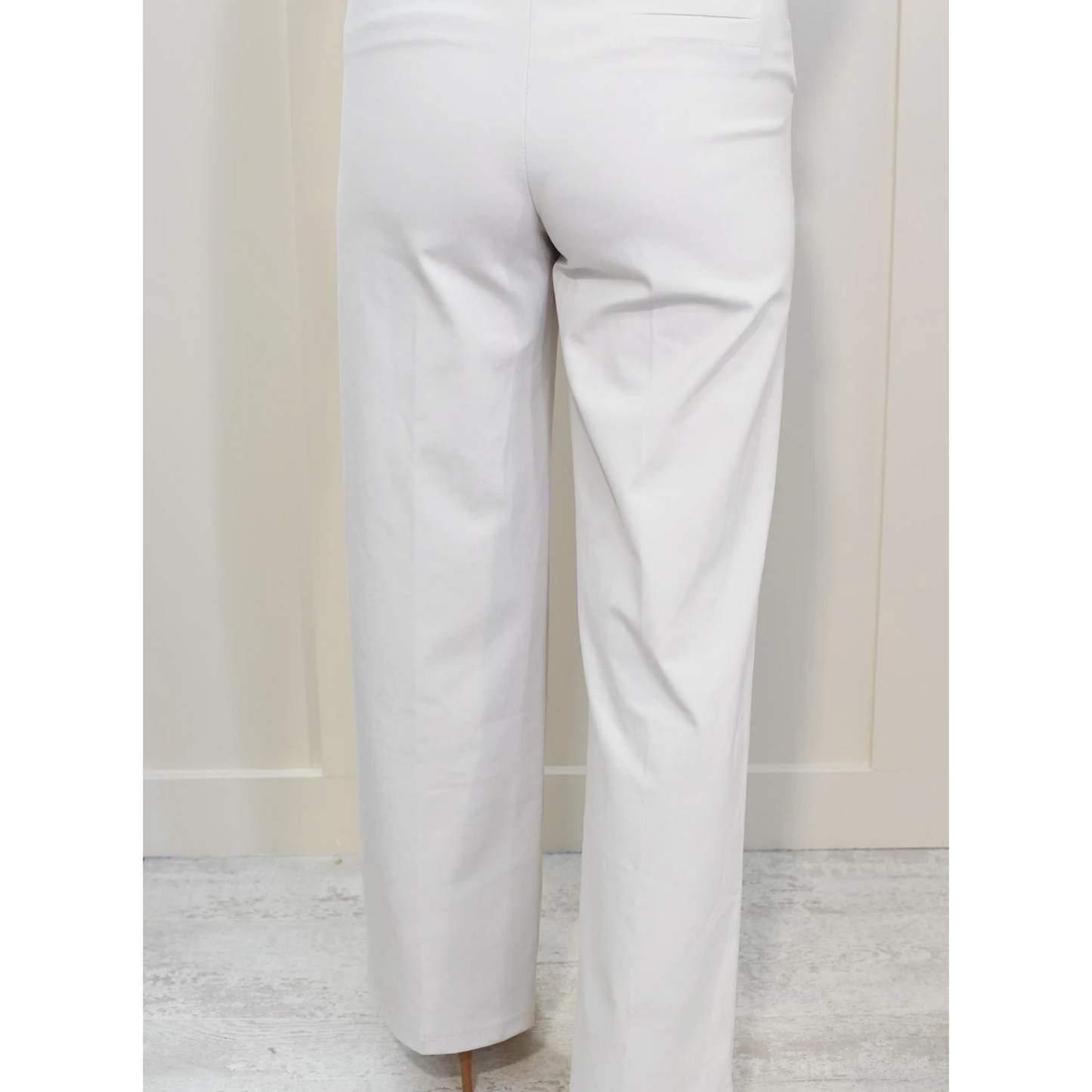 DECK Smart White Elasticated Trousers