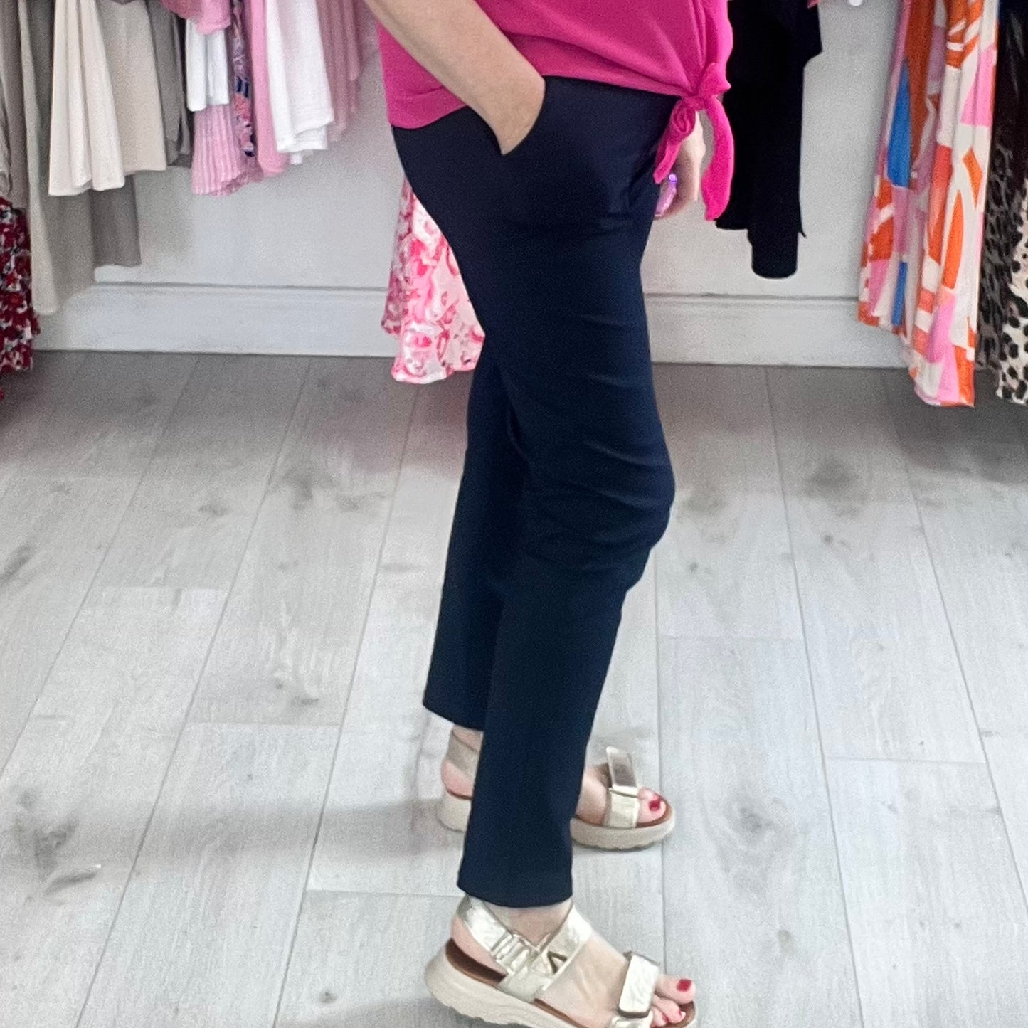 Magic Elasticated Trousers With Belt (2 Colours)
