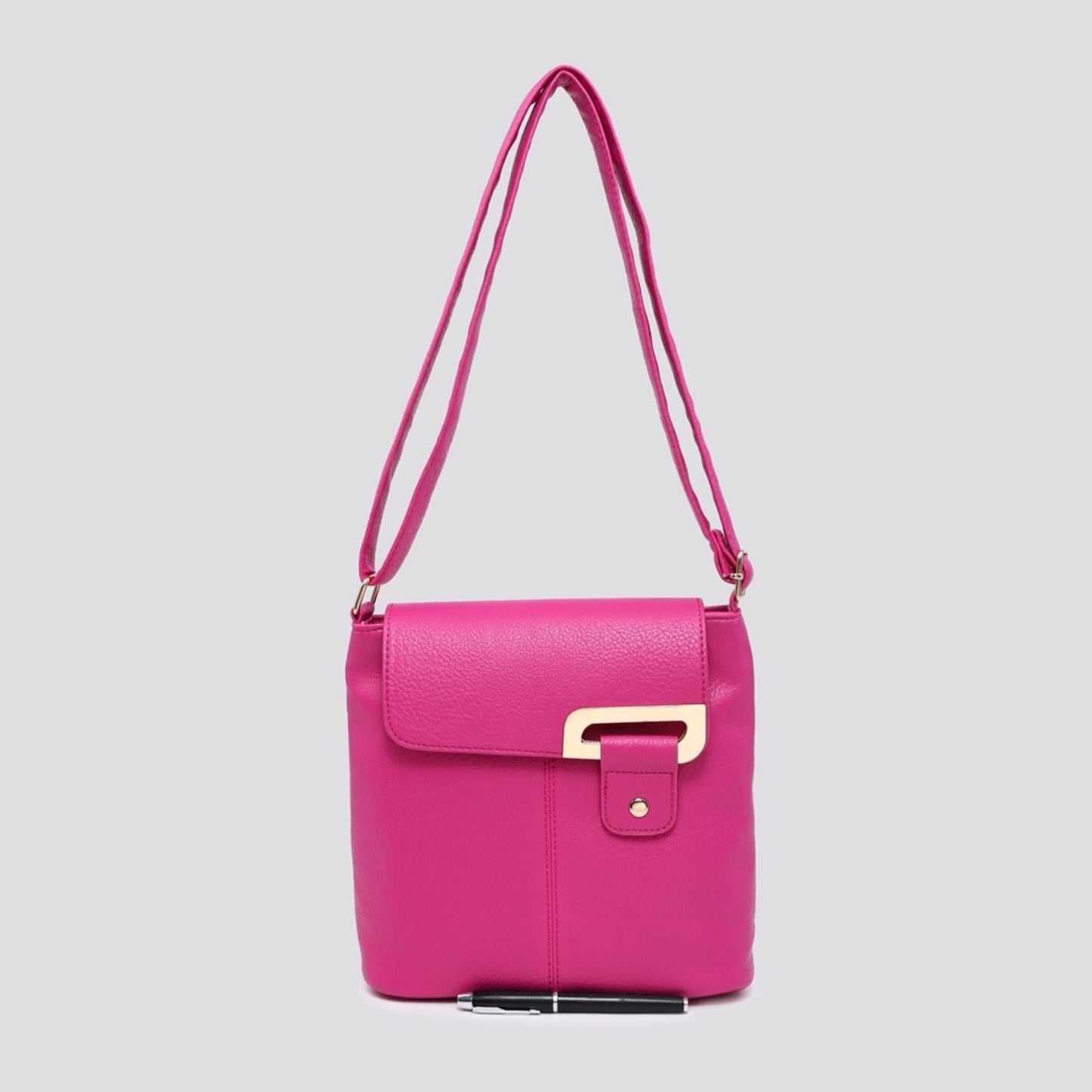 Fuschia pink Crossbody Leatherette Bag