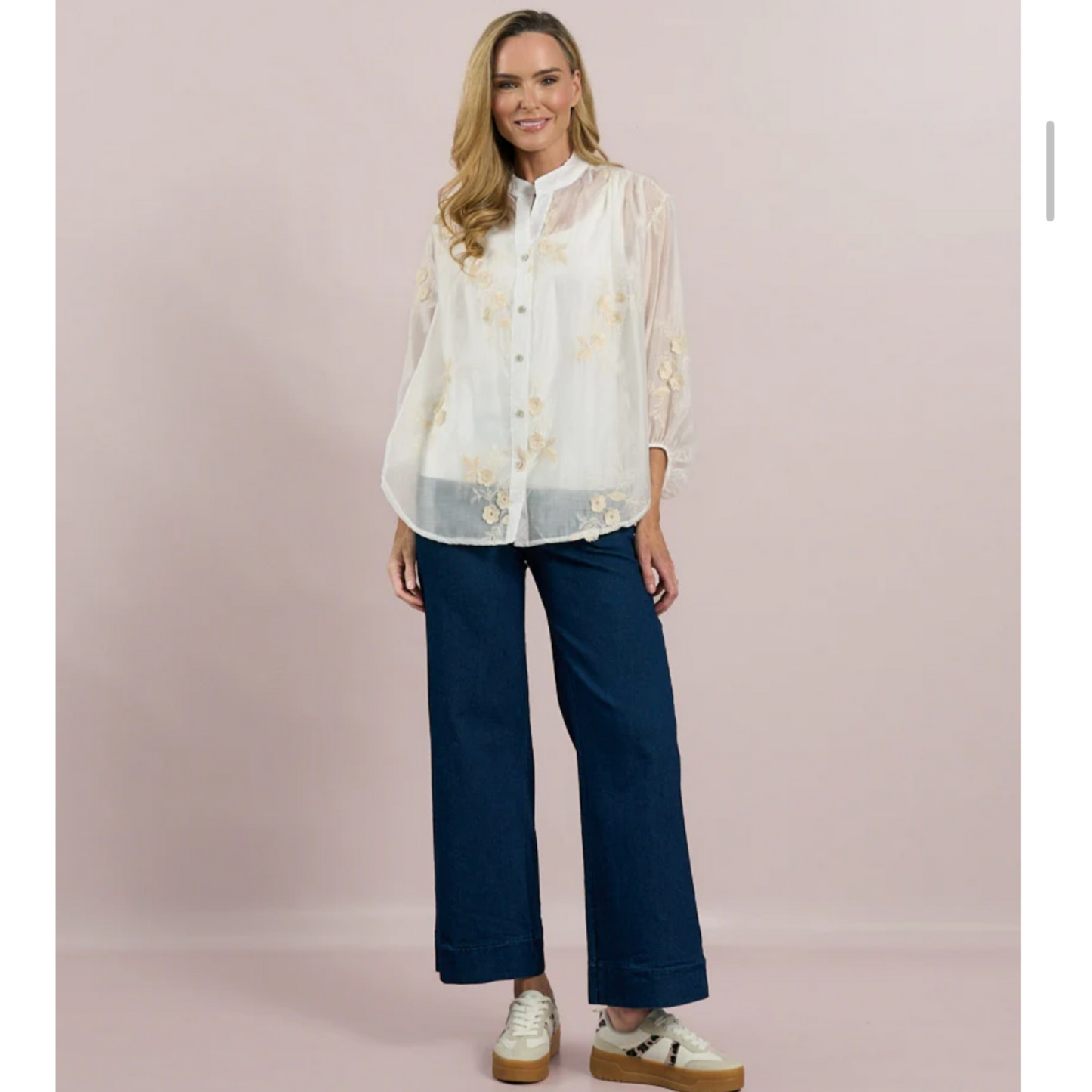 DECK Blouse Embroidered Flower Design (2 Colours)