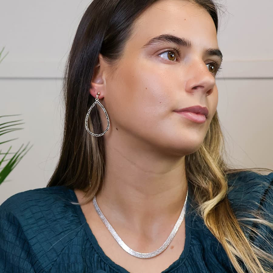 POM Silver Plated Liquid Chain Necklace