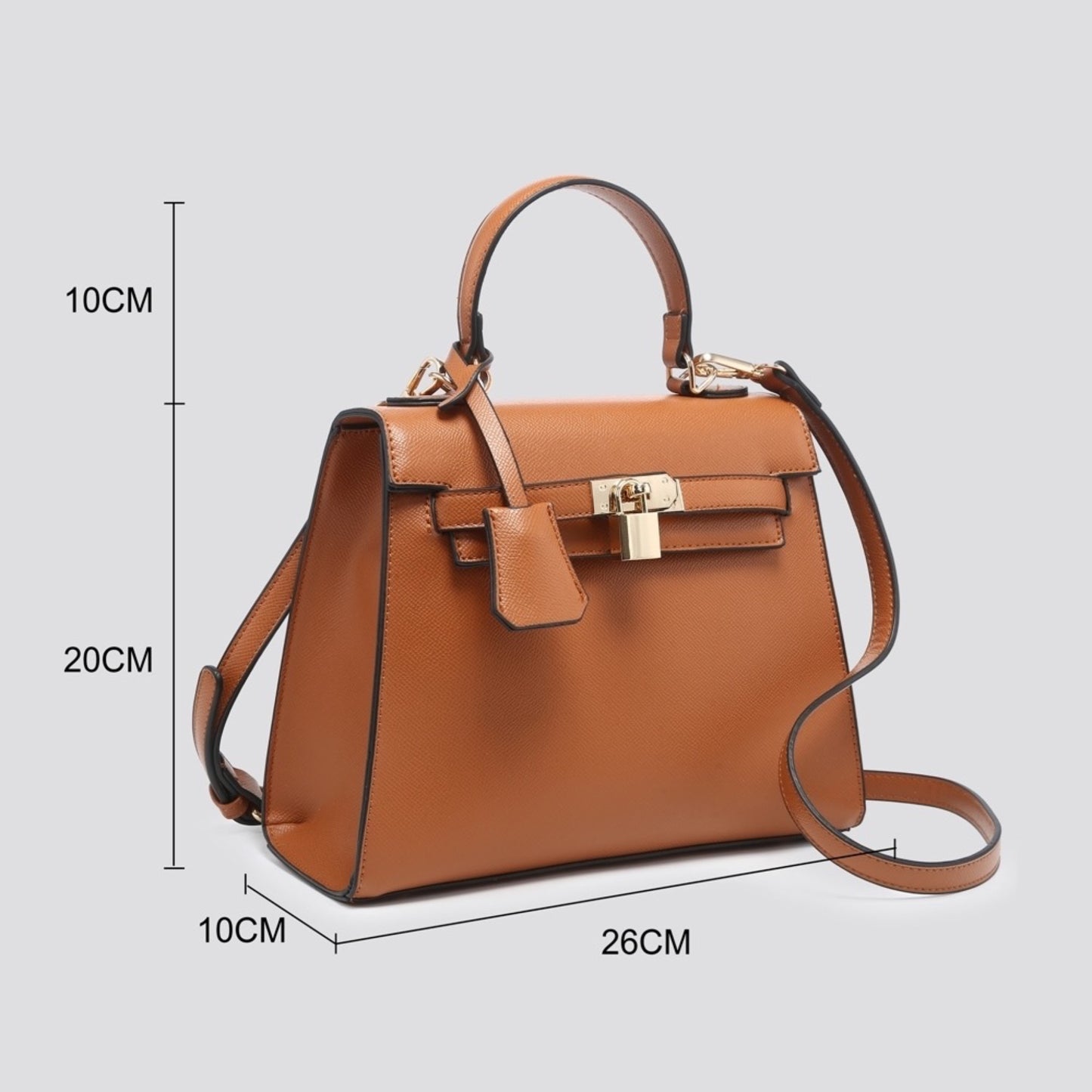 Beige Leatherette Tote Bag/Crossbody
