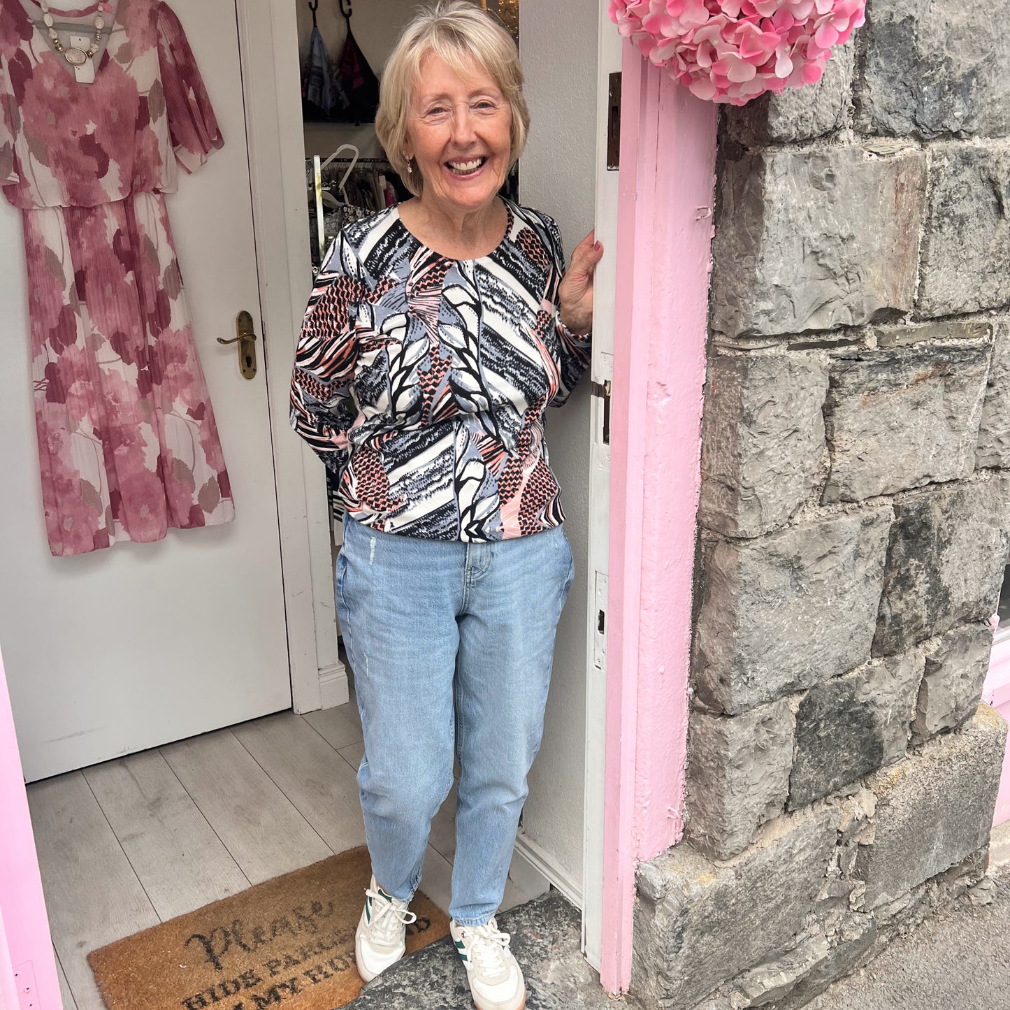 Dymphna Grey & Terracotta Jumper