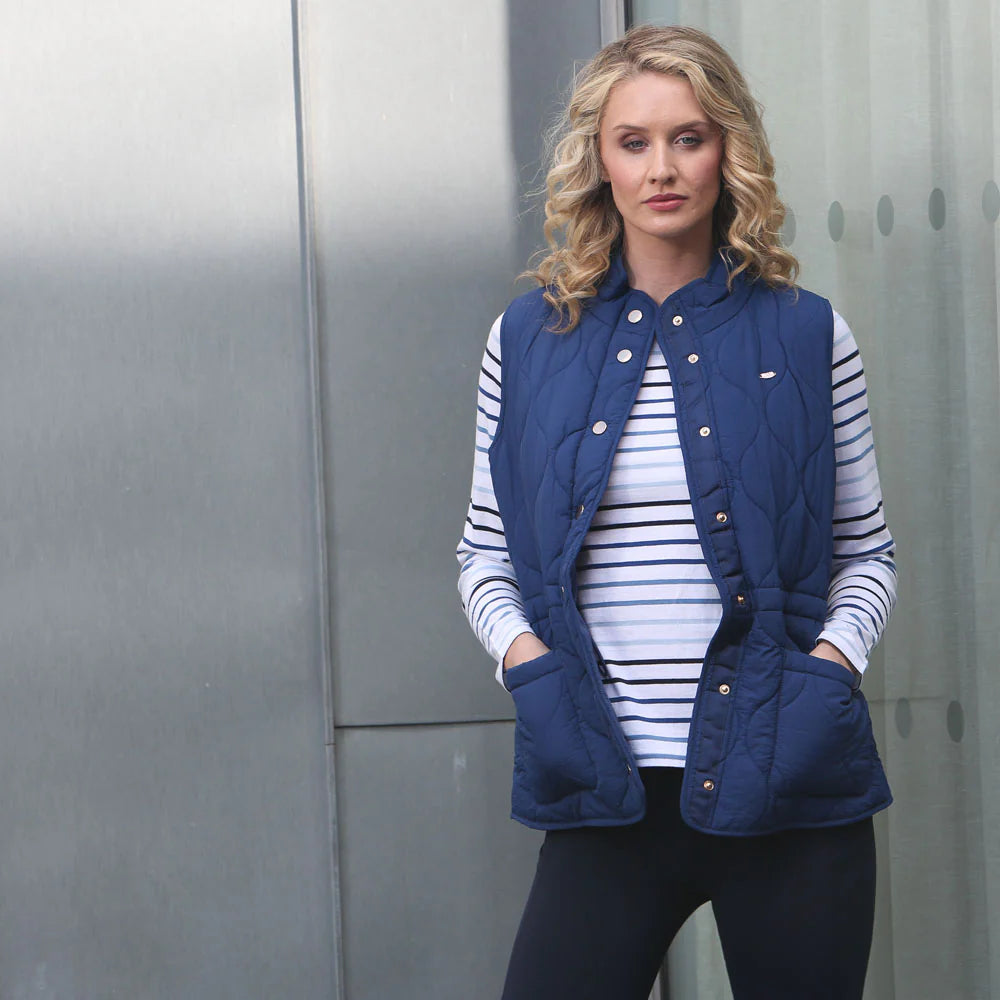 RELAX & RENEW Long Sleeved Striped T-Shirt Blue