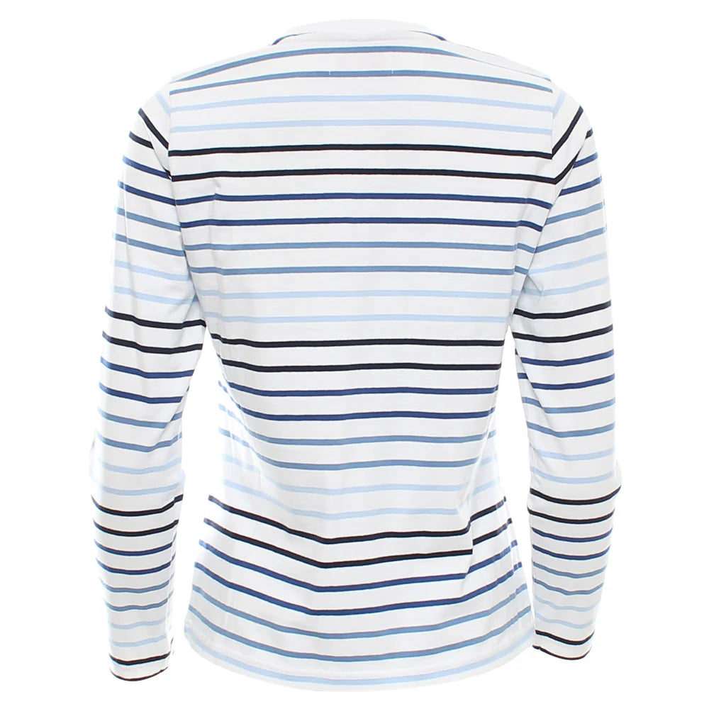 RELAX & RENEW Long Sleeved Striped T-Shirt Blue