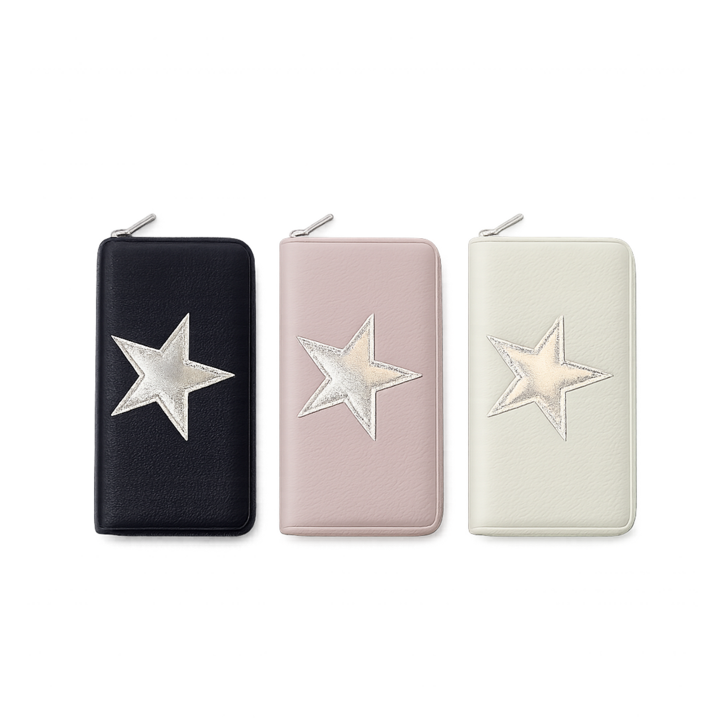 Zip Around Wallet Silver Star (4Colours)