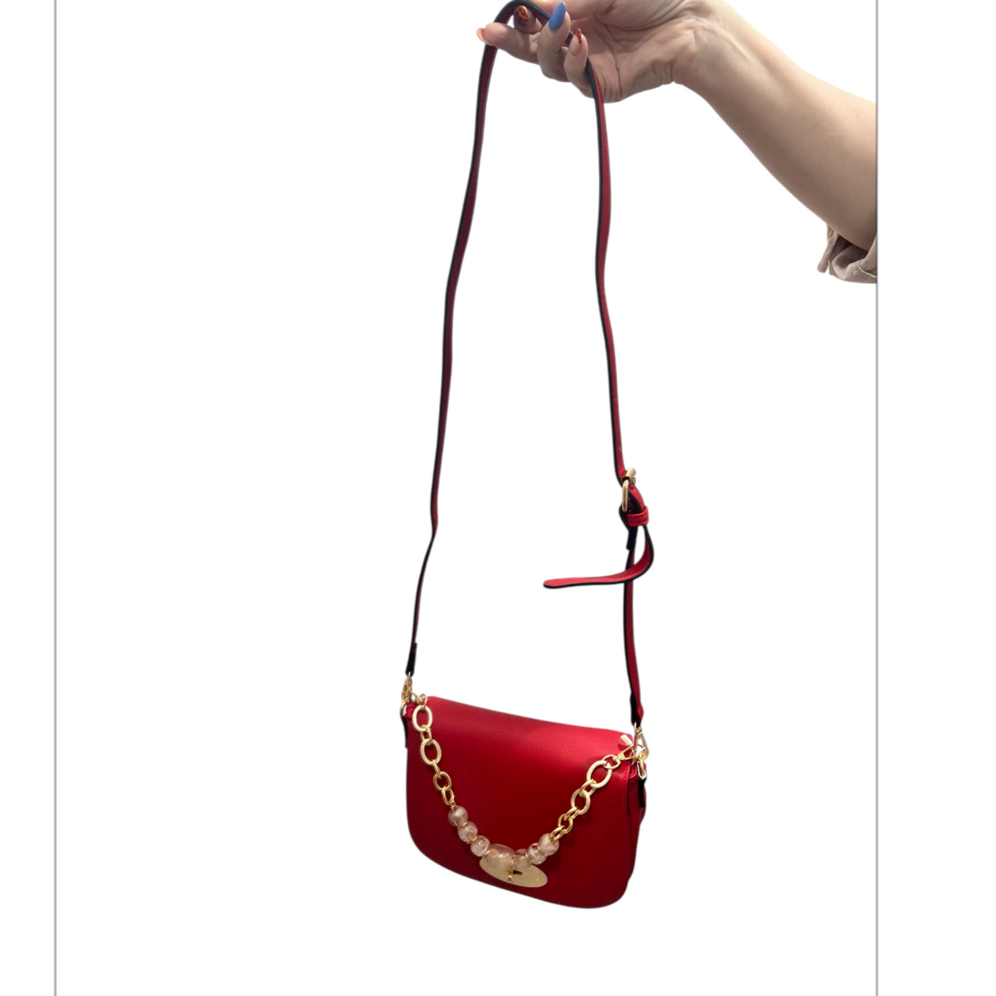 Red Leatherette Handbag/Crossbody