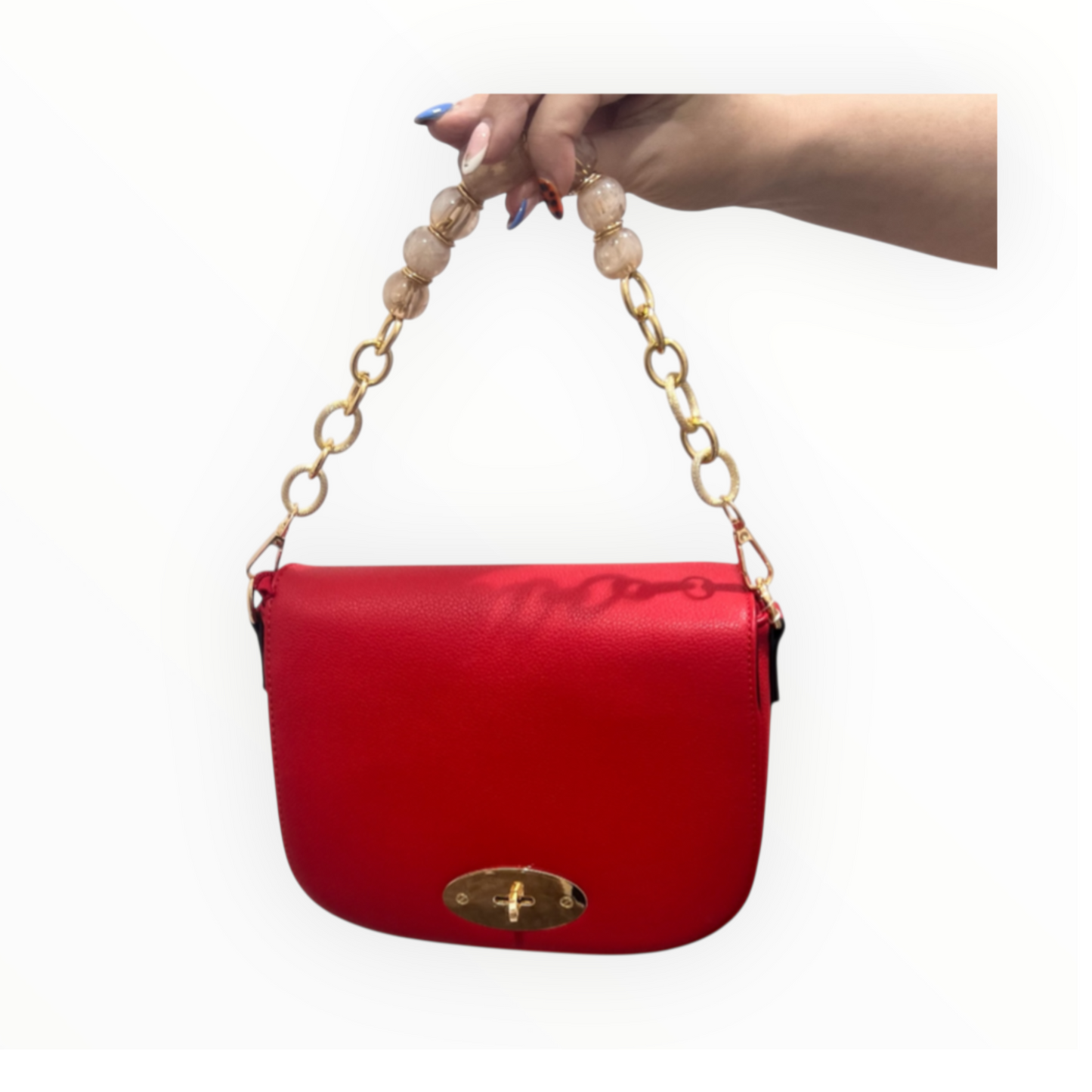 Red Leatherette Handbag/Crossbody