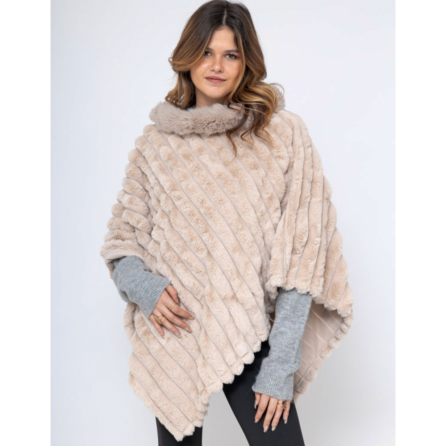 Alexa Faux Fur Poncho (4 Colours)