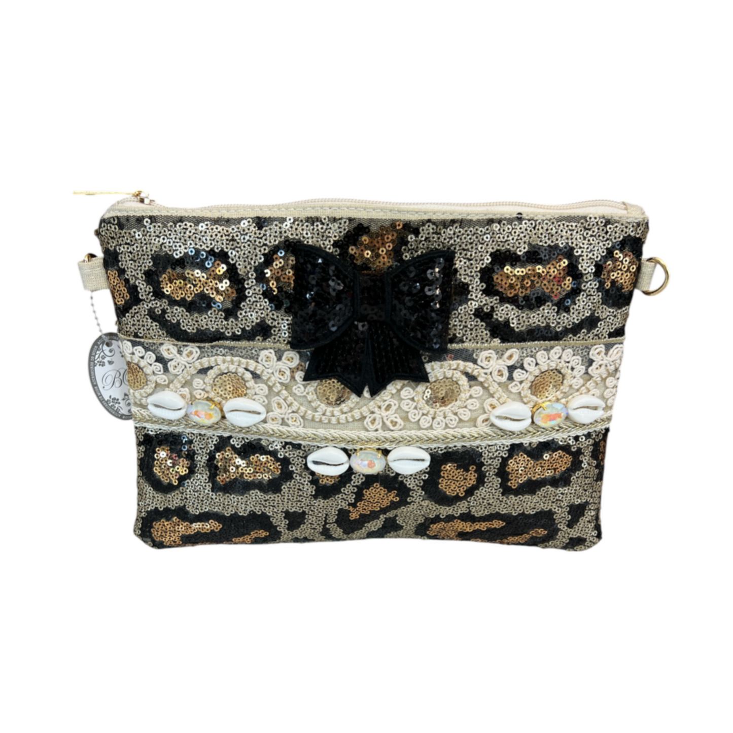 Leopard Sequenced Oversize Clutch/Shoulder Bag