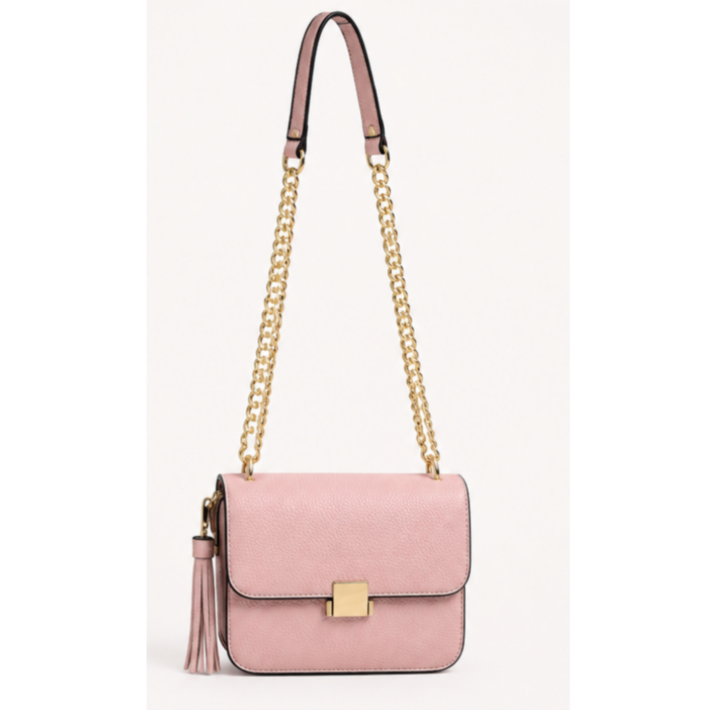 Dusty Pink Gold Chain Shoulder/Crossbody Bag