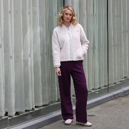 RELAX & RENEW Cream Bomber Jacket