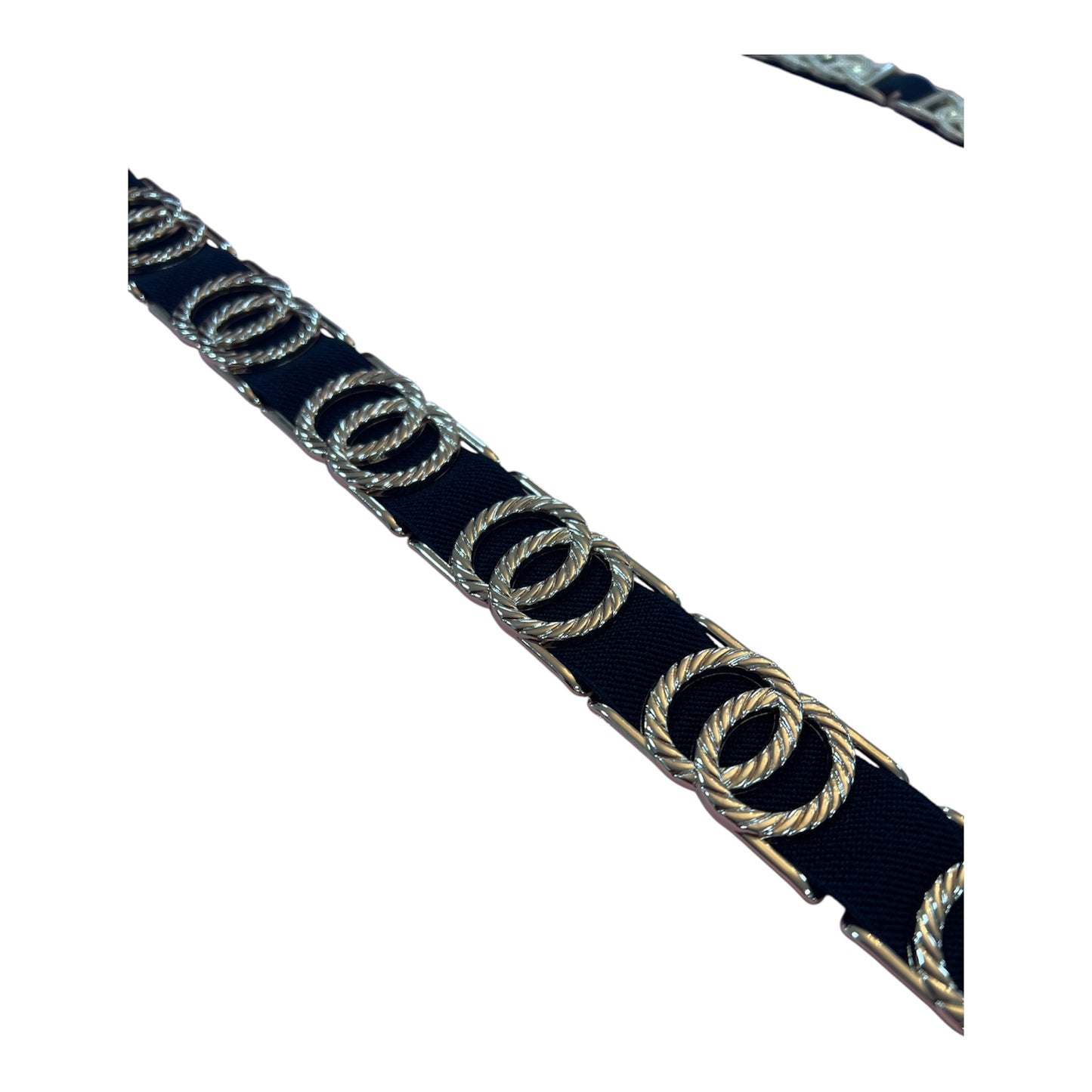 Black & Gold Elasticated Belt Entwined Circles