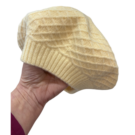 Creamy Buttermilk Knitted Beret