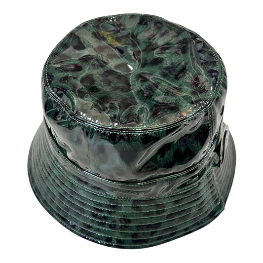 Leopard Patent Reversible Rainhat Green