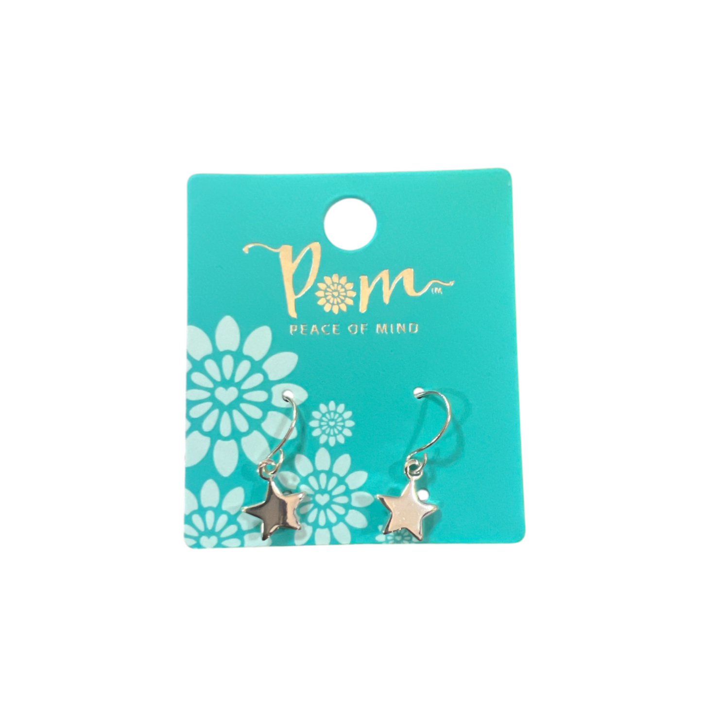 POM Silver Plated Star Drop Earrings