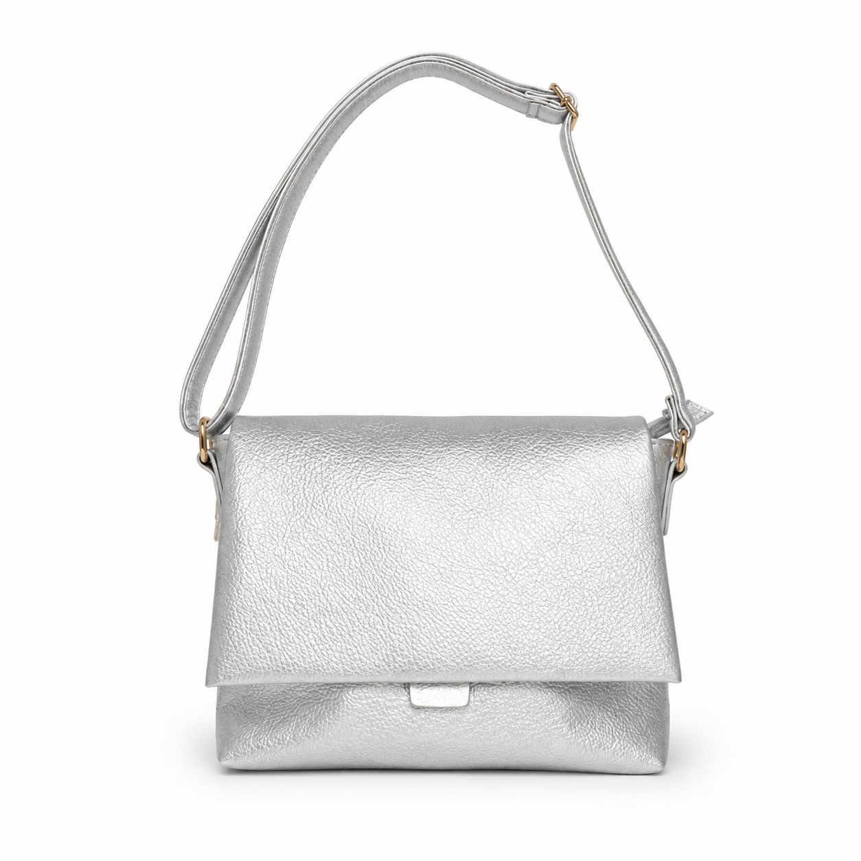 Metallic Silver Crossbody Bag