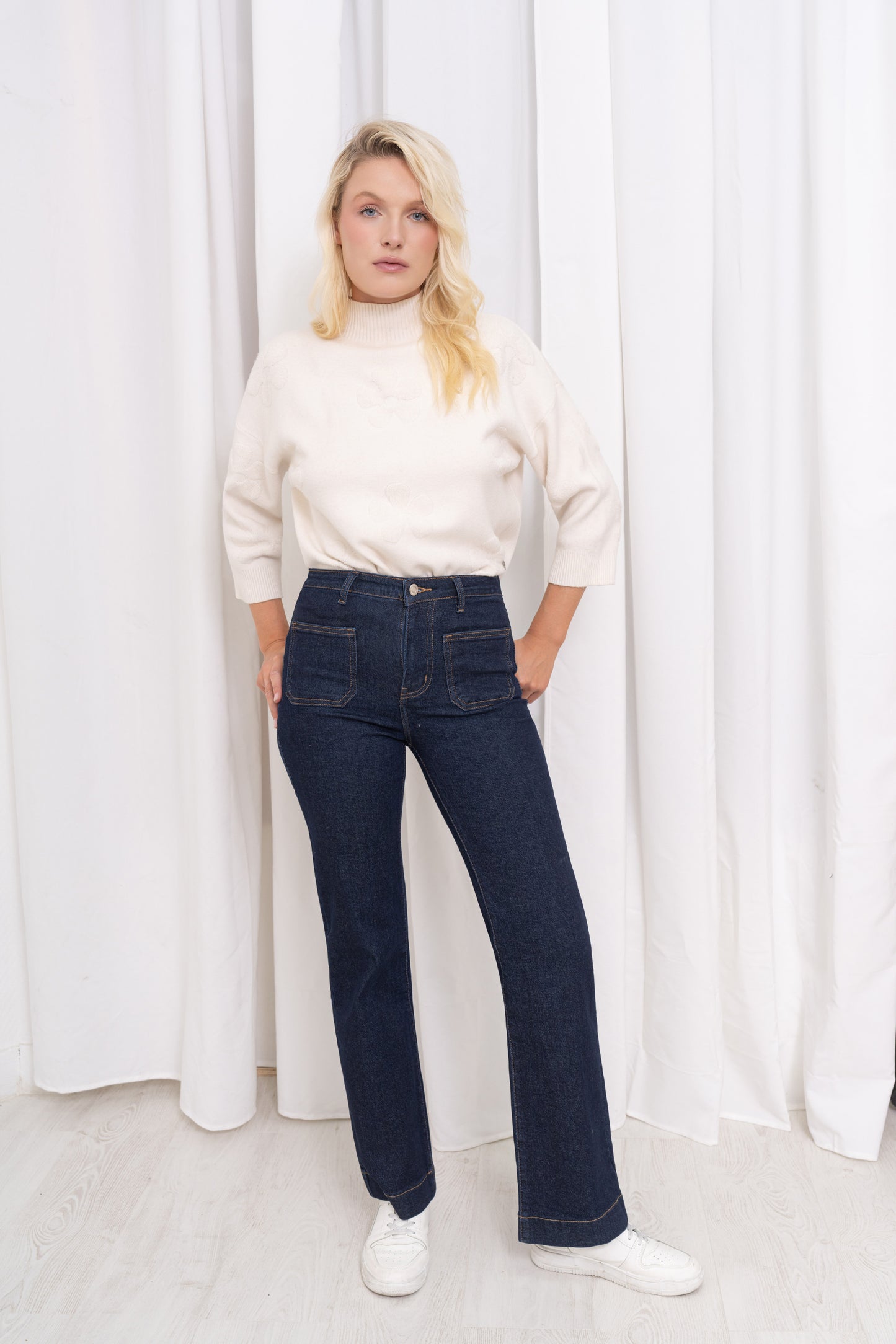Yasmin Dark Blue Straight Leg Jeans