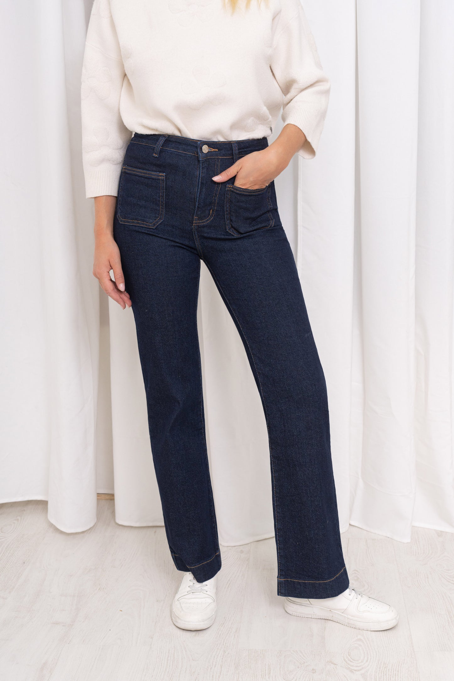 Yasmin Dark Blue Straight Leg Jeans