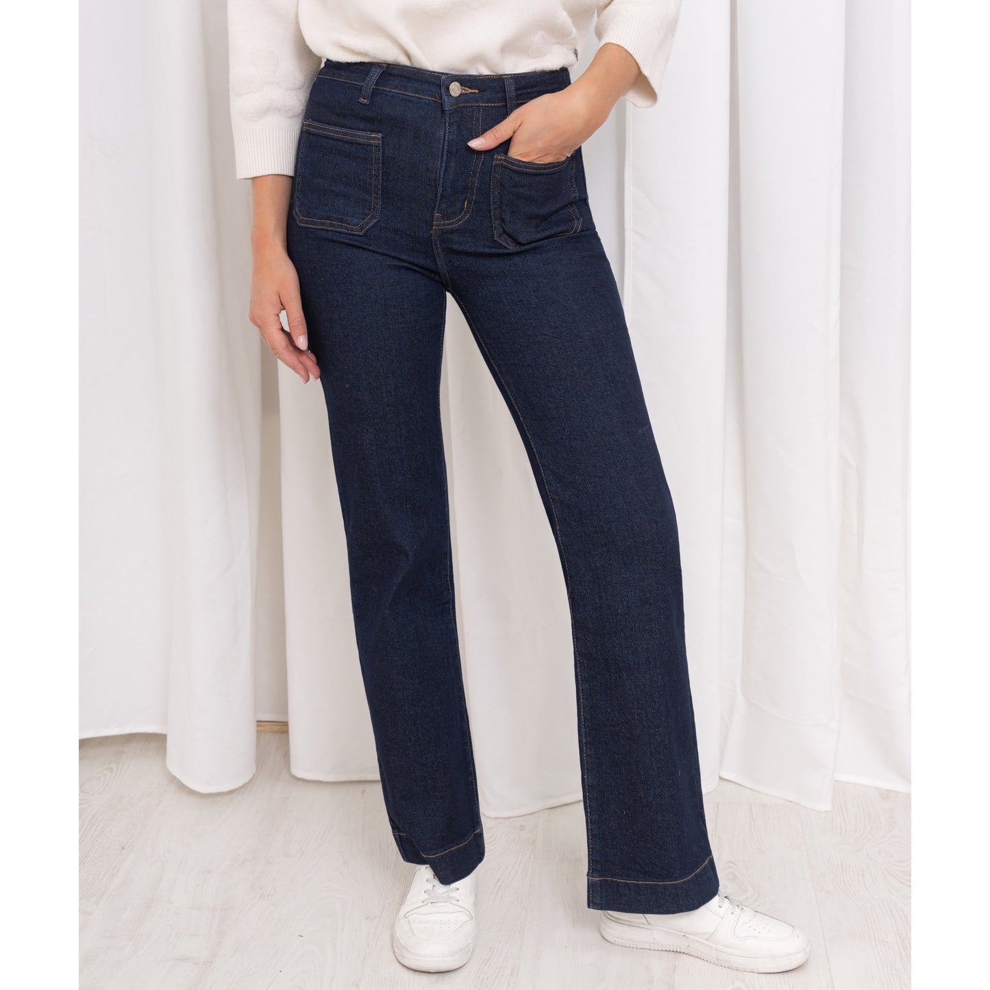 Yasmin Dark Blue Straight Leg Jeans