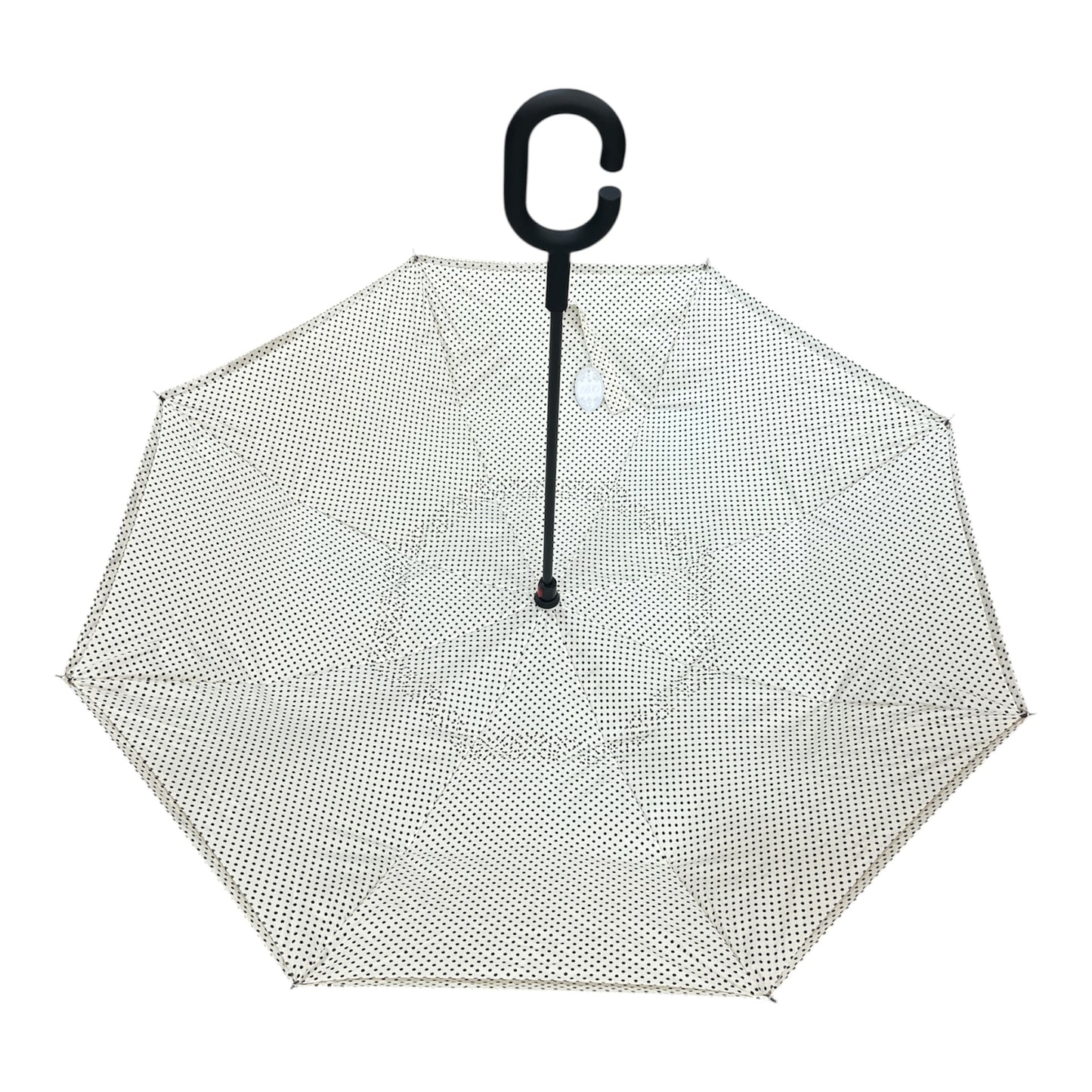 Upside Down Umbrella Polka Dot Cream & Black
