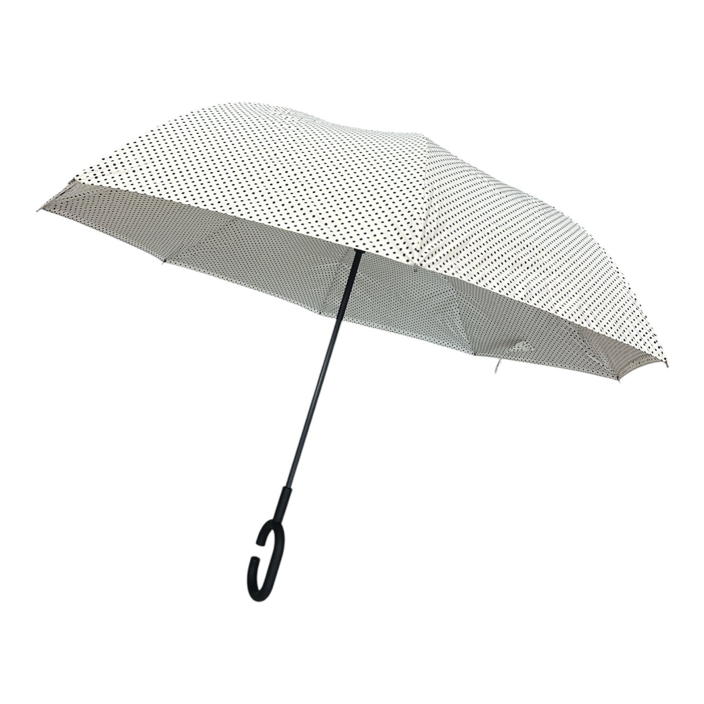 Upside Down Umbrella Polka Dot Cream & Black