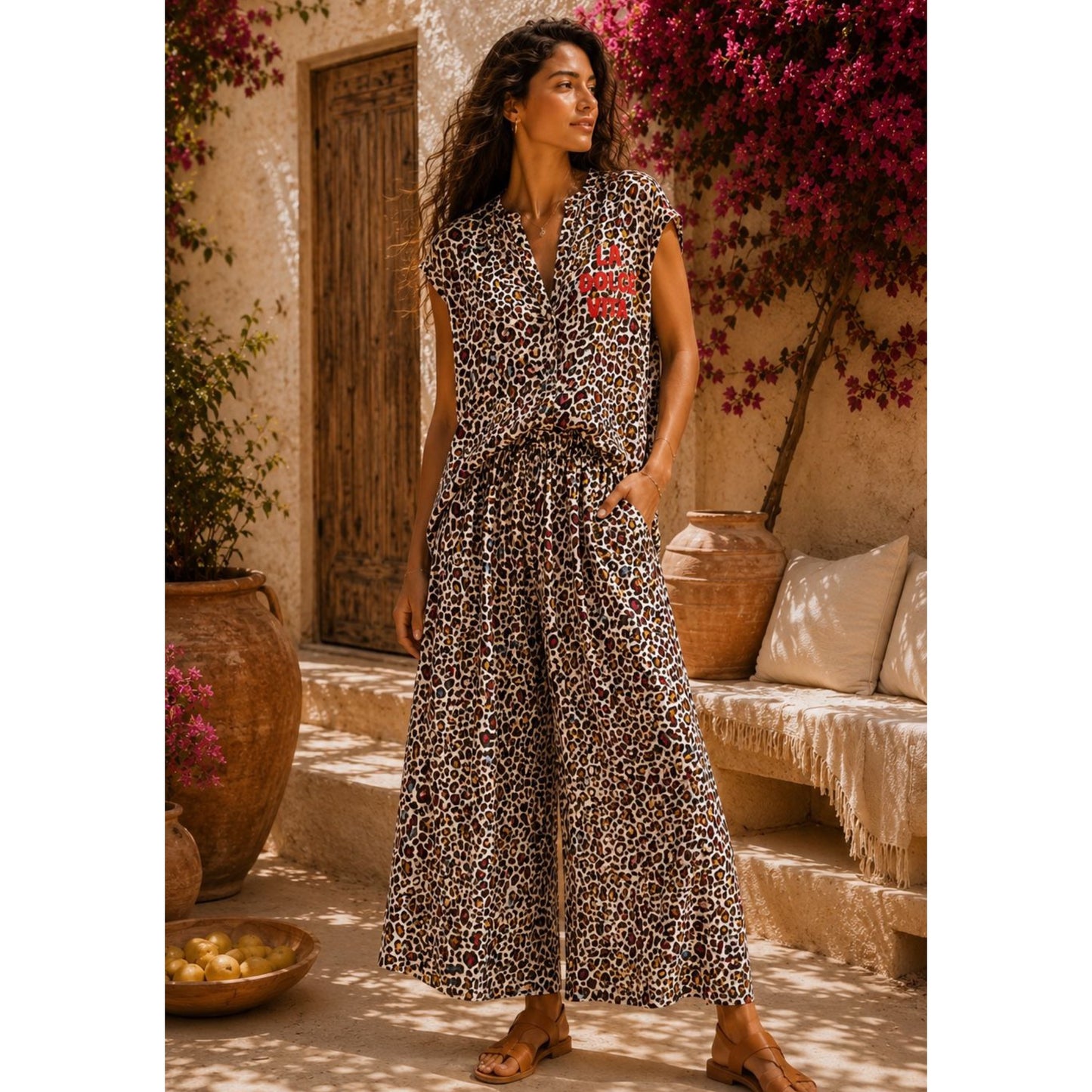 Rosa Leopard Print Co-Ord Neon La Dolce Vita