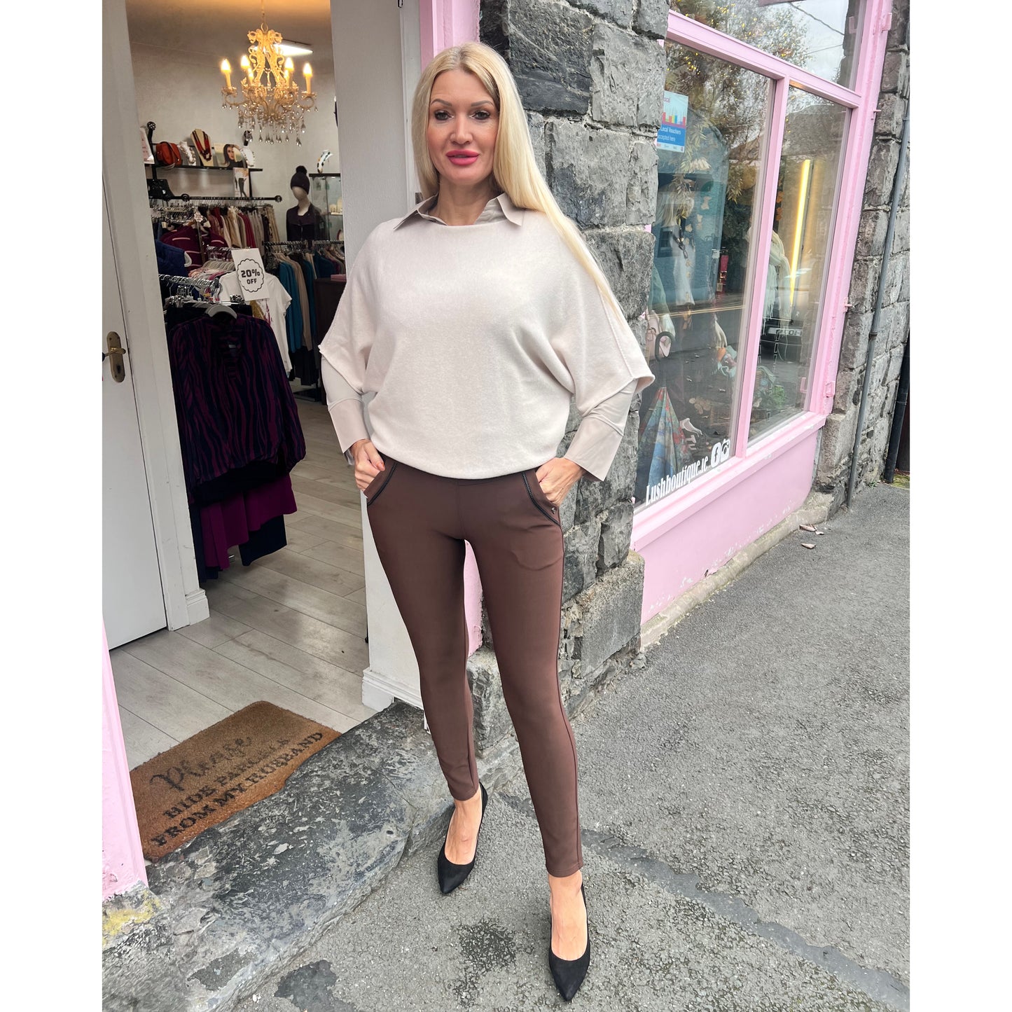 DECK Champagne Batwing Knit Jumper (RESTOCKED)