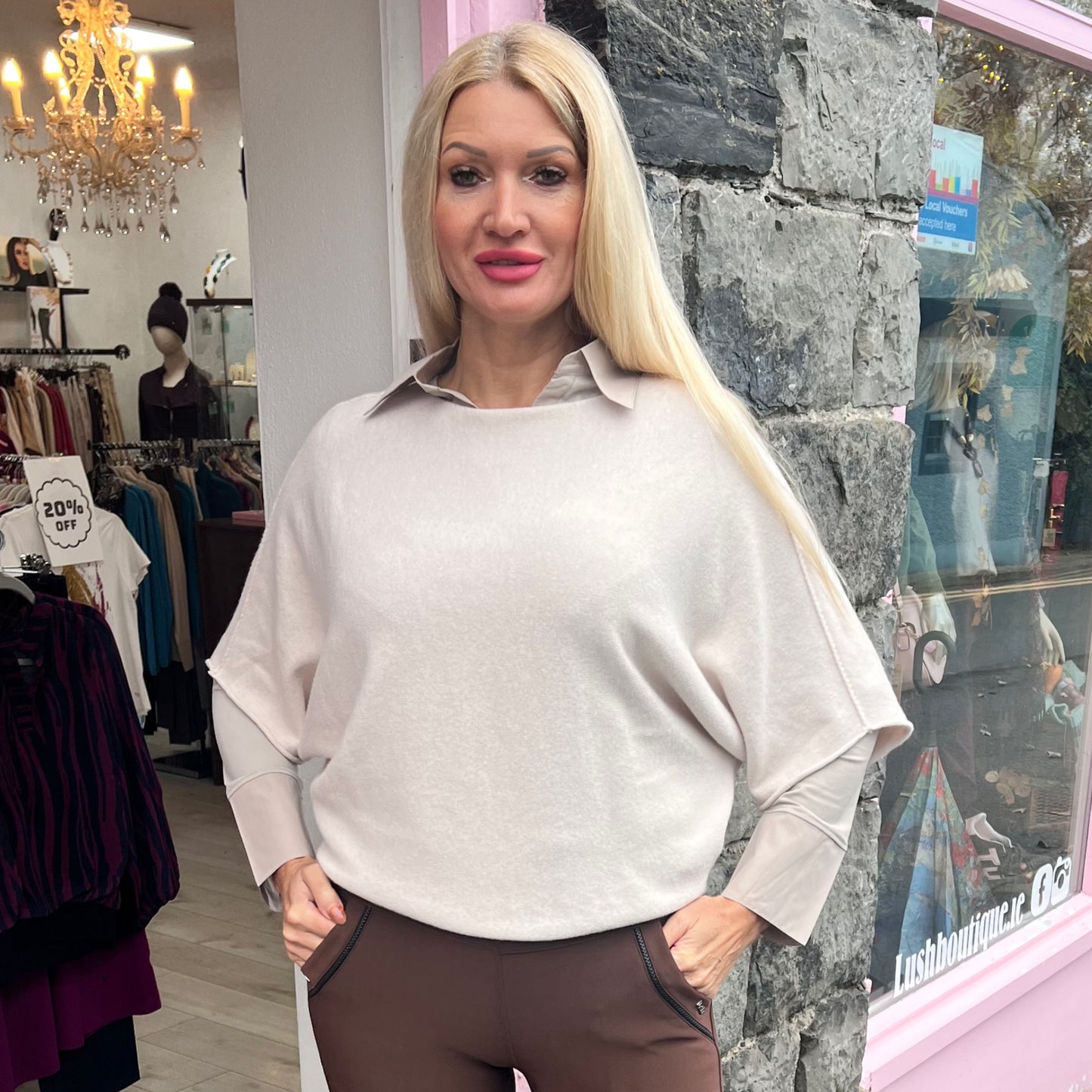 DECK Champagne Batwing Knit Jumper (RESTOCKED)