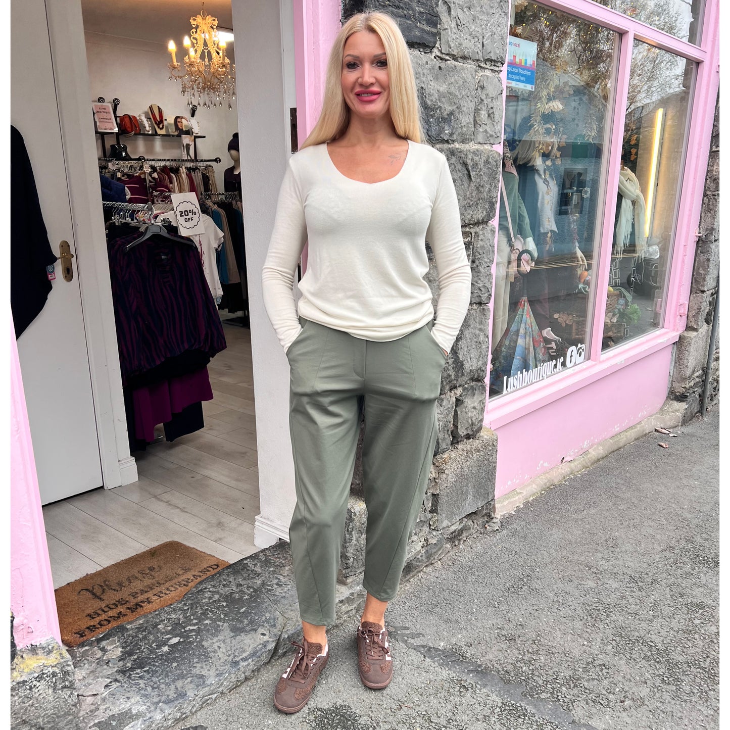 DECK Green Barrel Leg Elasticated Trousers (5 Colours)