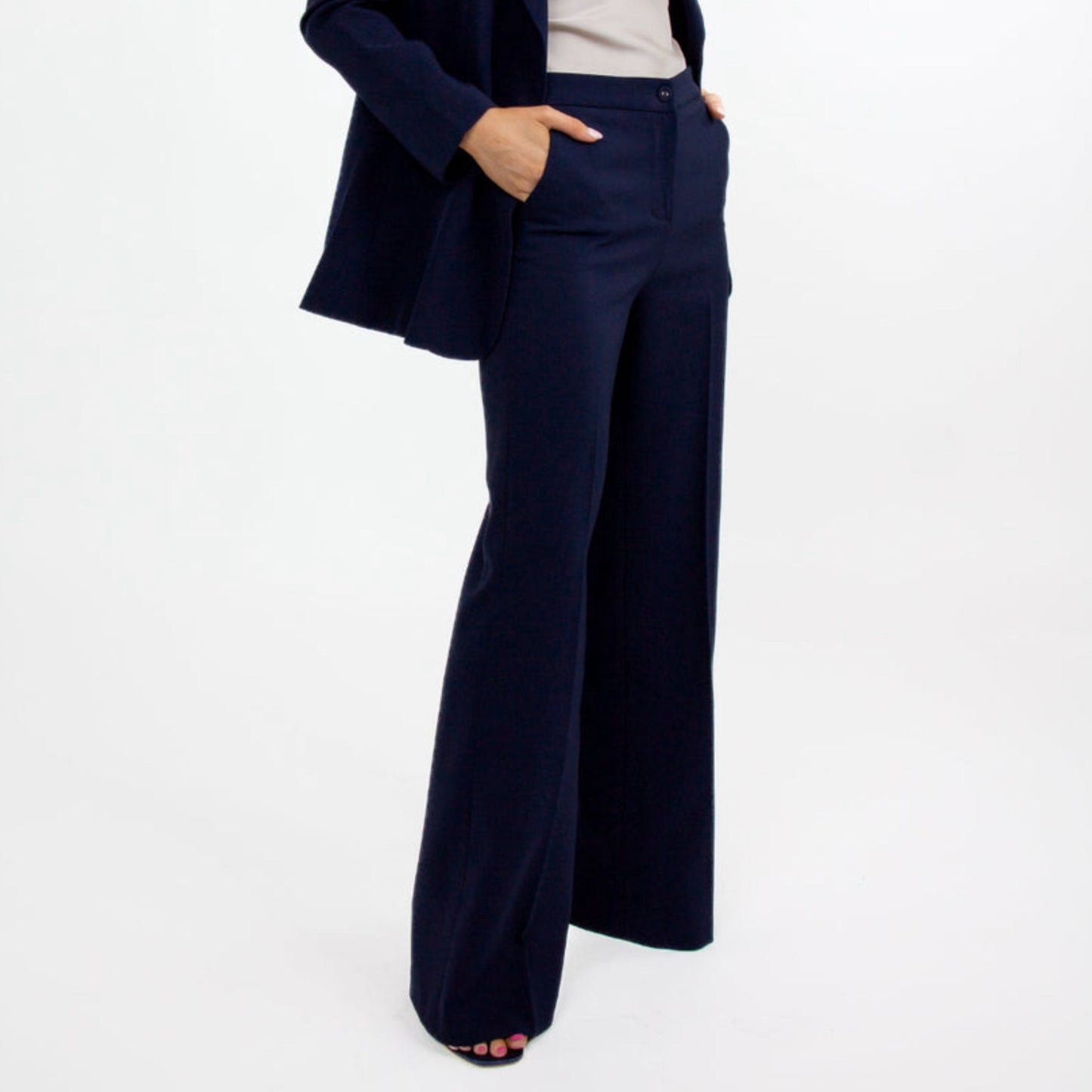 Jessica Straight Leg Tailored Trousers Navy