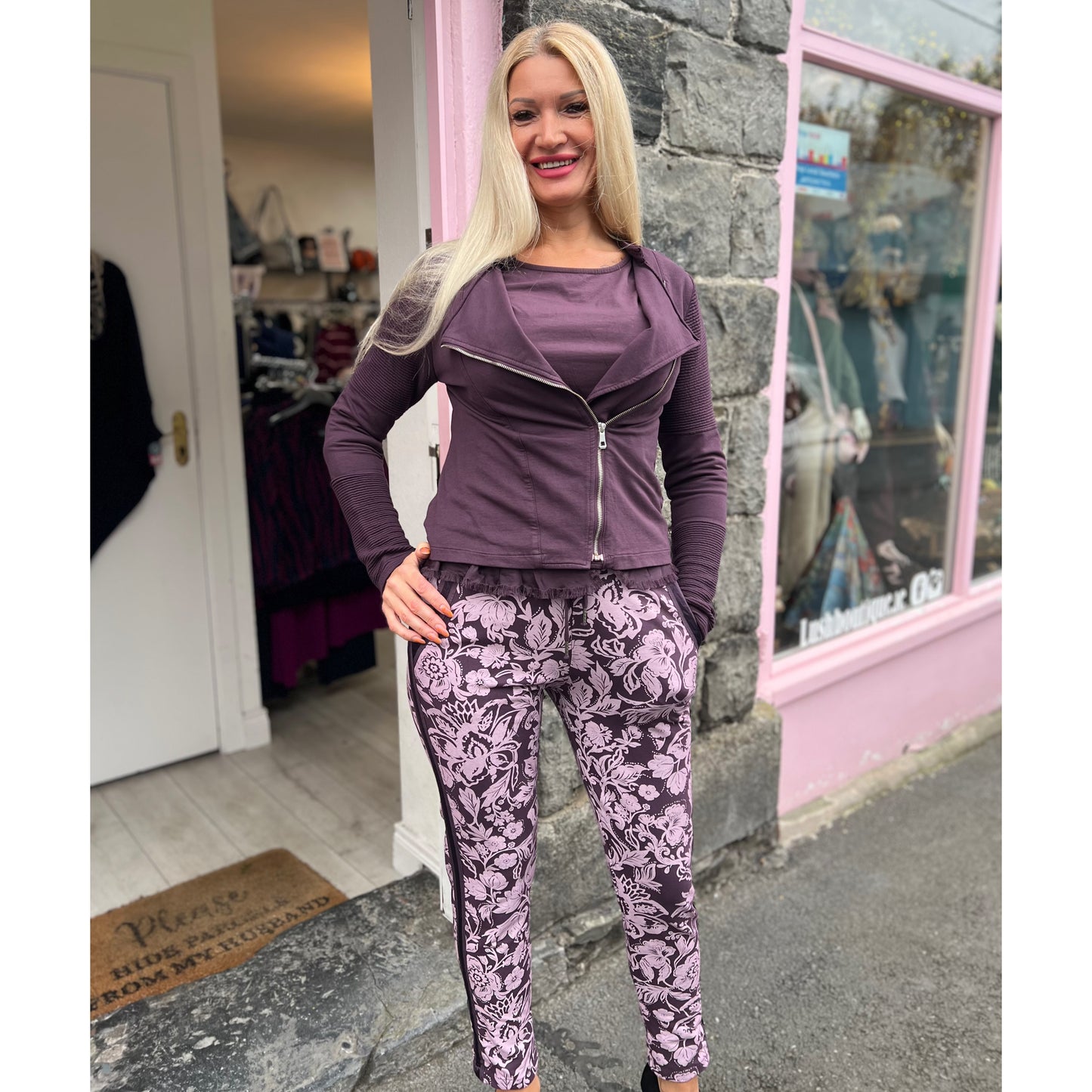 DECK Purple Top Button Back