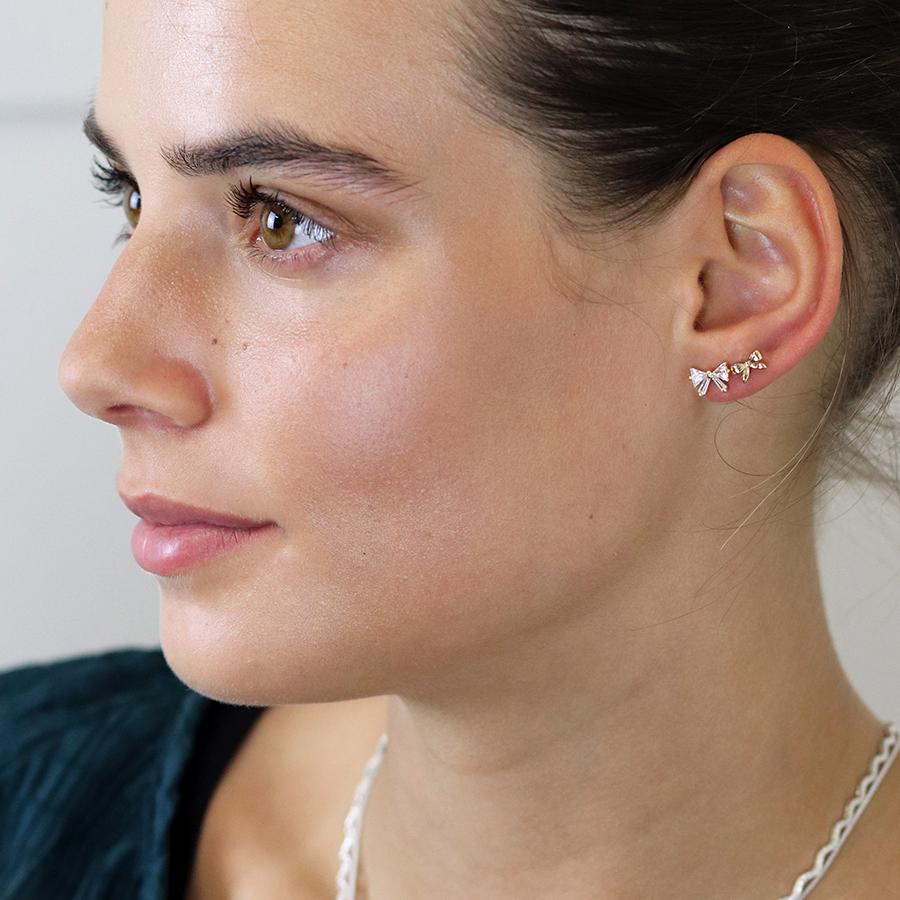 POM Gold Bow Earrings (Set of 2)