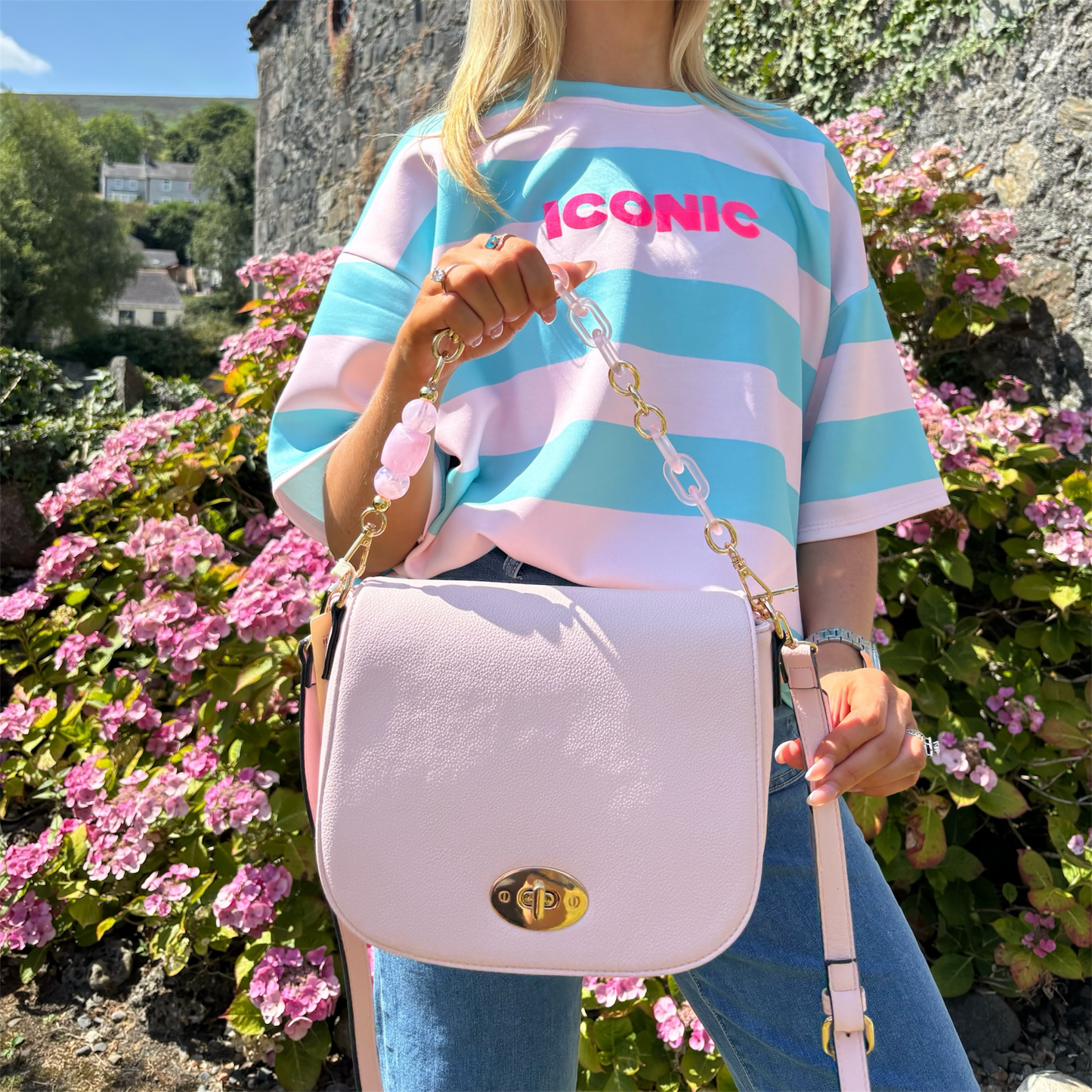 Powder Pink Handbag/Crossbody Bag