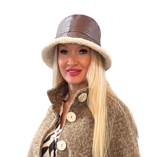 Aviator Fleece Lined Rainhat Chocolate Brown