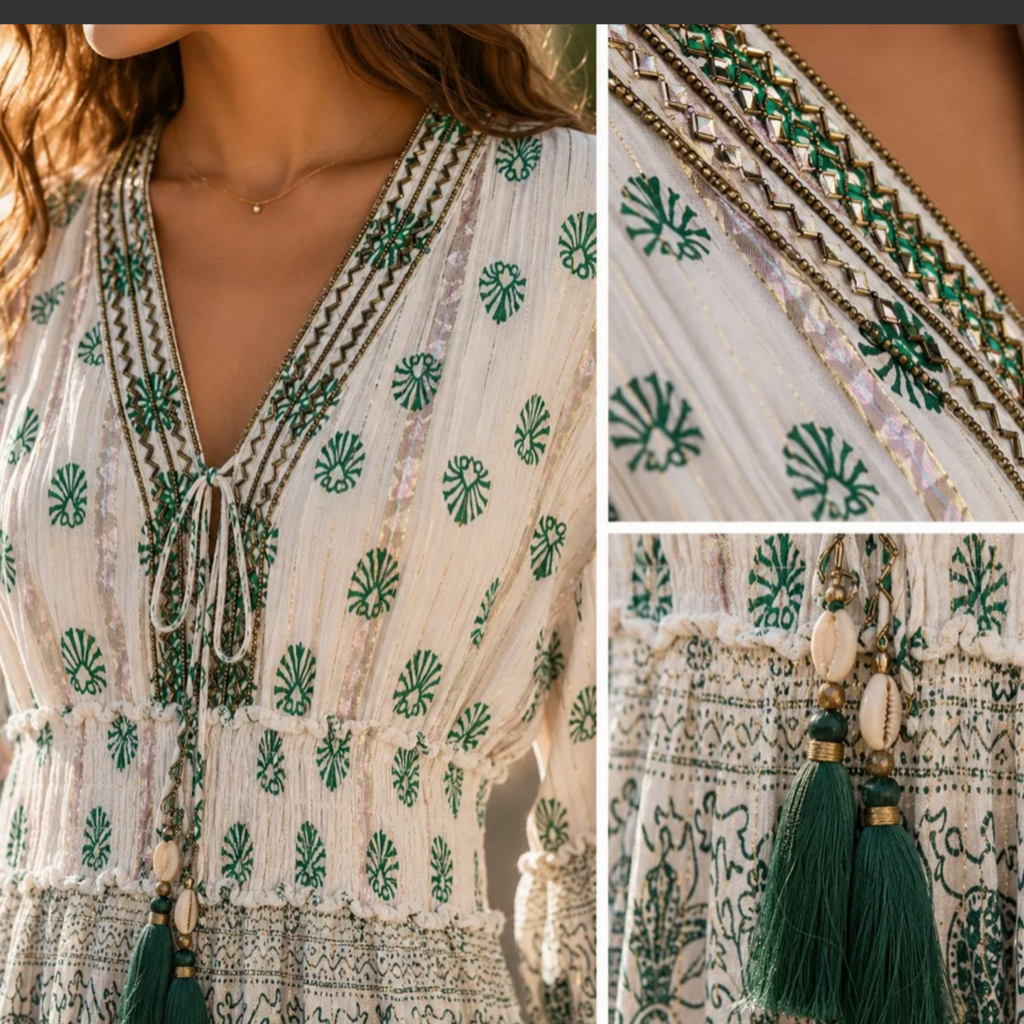 Bohemian Maxi Dress Green (PRE-ORDER)