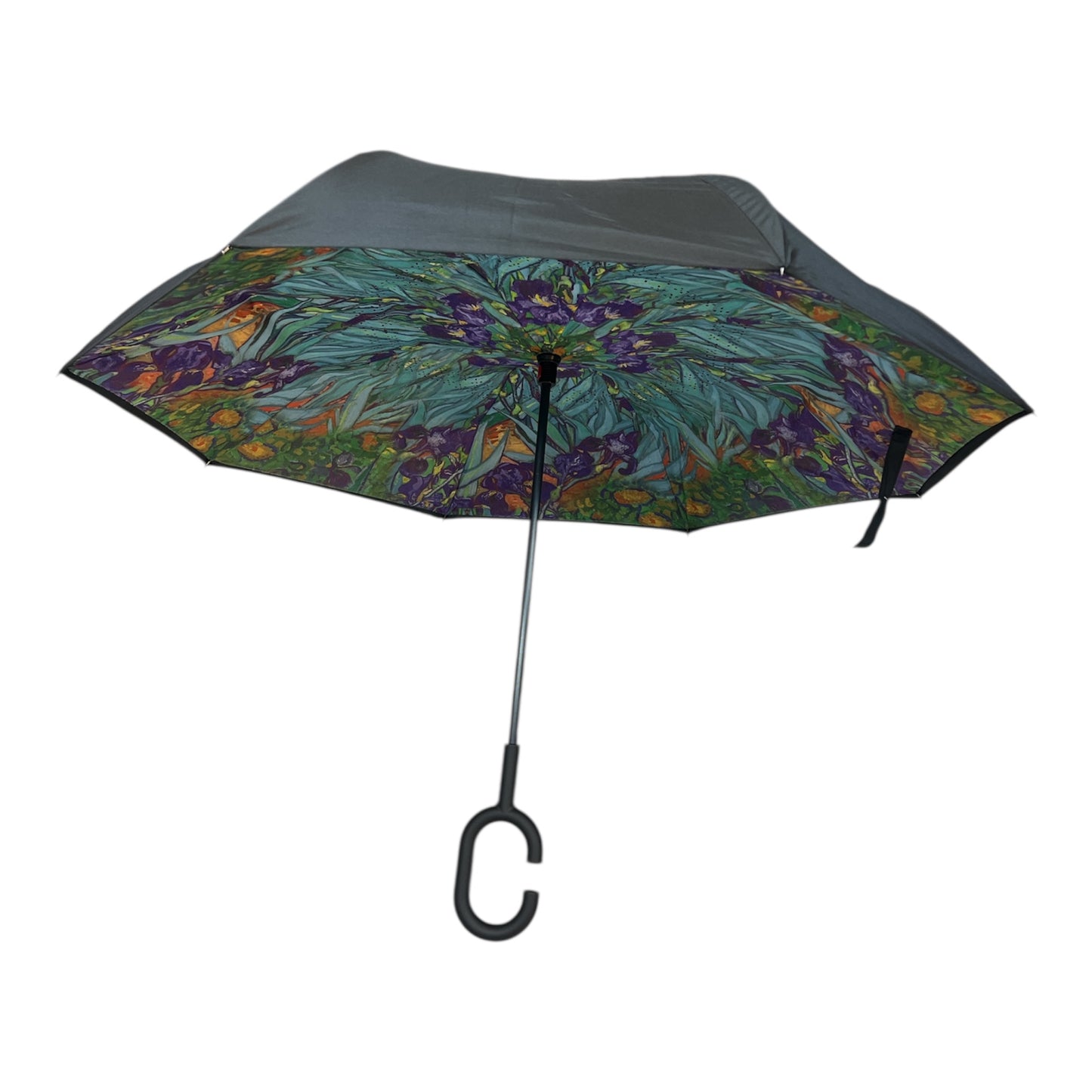 Upside Down Umbrella Purple Flowers