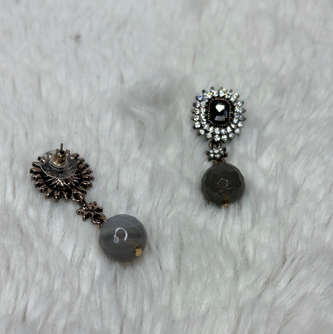 Vintage Collection Grey & Clear Drop Earrings