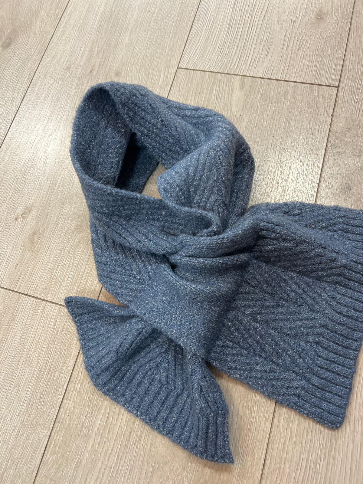 POM Blue Knit Collar Scarf