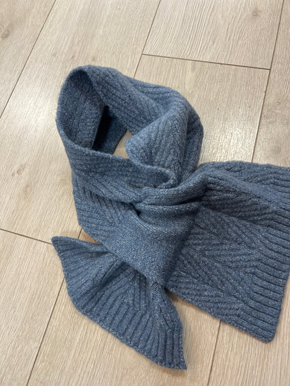 POM Blue Knit Collar Scarf