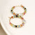POM Multicoloured Glass Bead Gold & Pearl Hoop Earrings