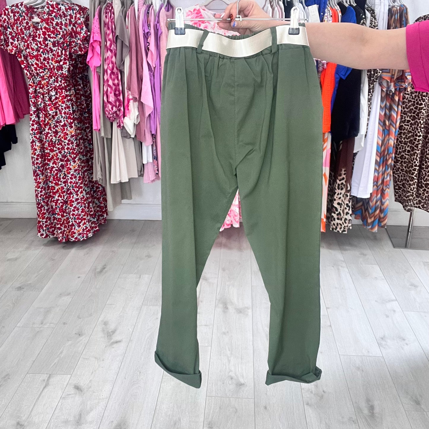 Magic Elasticated Trousers With Belt (2 Colours)