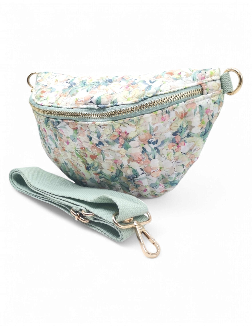 Mint Floral Crossbody Bum Bag