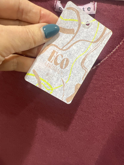 Cosy V Neck Long Sleeved Top Wine