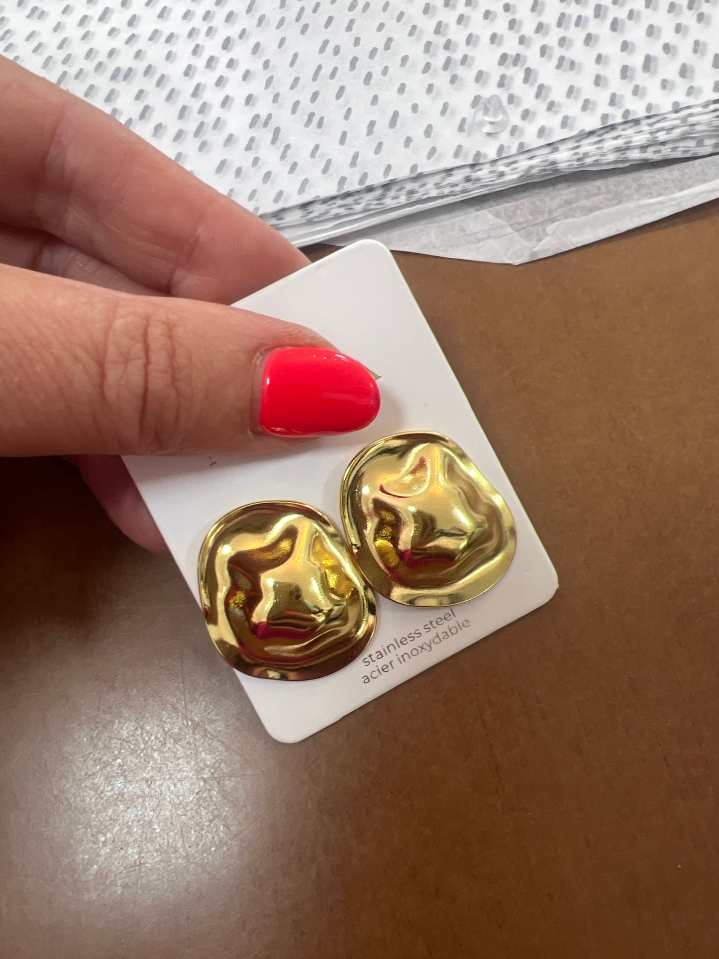 Gold Metal Statement Earrings