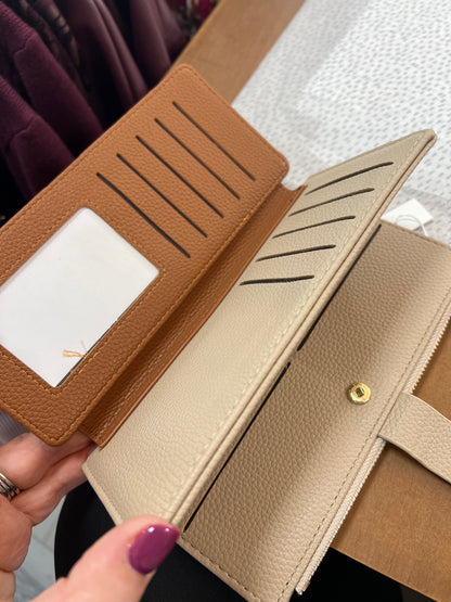 Tan & Beige Wristlet Wallet