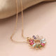 POM Golden Multicrystal Flower Charm Necklace