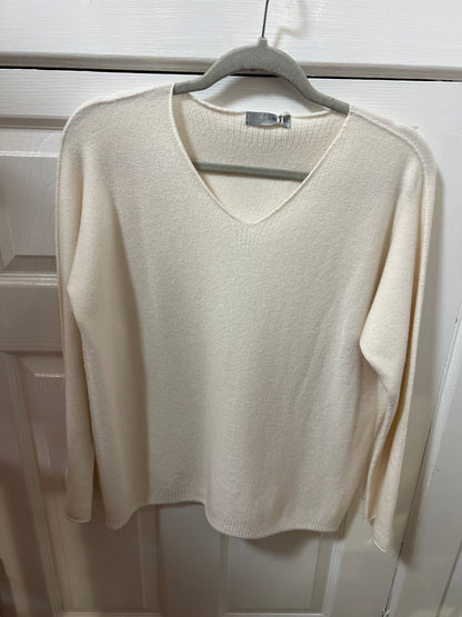 DECK V Neck Jumper Winter White