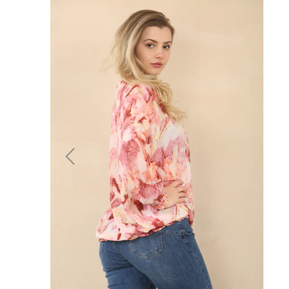 Pixie Tie Dye High Neck Top Blush