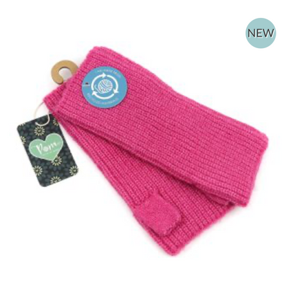 POM Recycled Mix Bright Pink Wrist Warmers